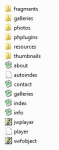 exported folders and files