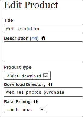 Edit Product dialog box