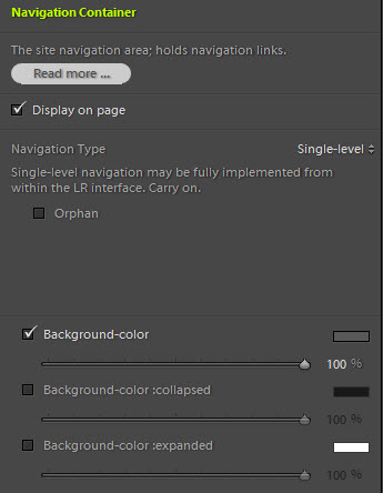 ttg navigation background color control