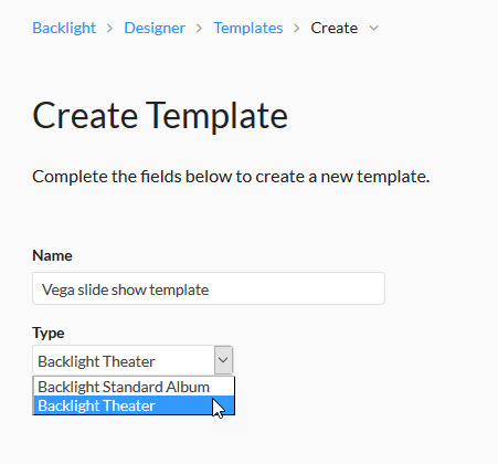 Create a new template using Backlight Theater